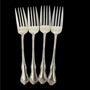 Reed & Barton Cottage Rose Elite Collection Lot of 4 Salad Forks Vintage